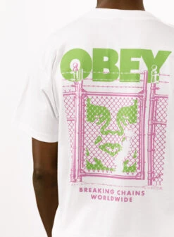 Obey Chain Link Fence Icon Classic T-shirt White -Quality Fashion Clothing Store image 1757