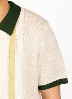 Wax London Tellaro Shirt Green/Ecru Stripe