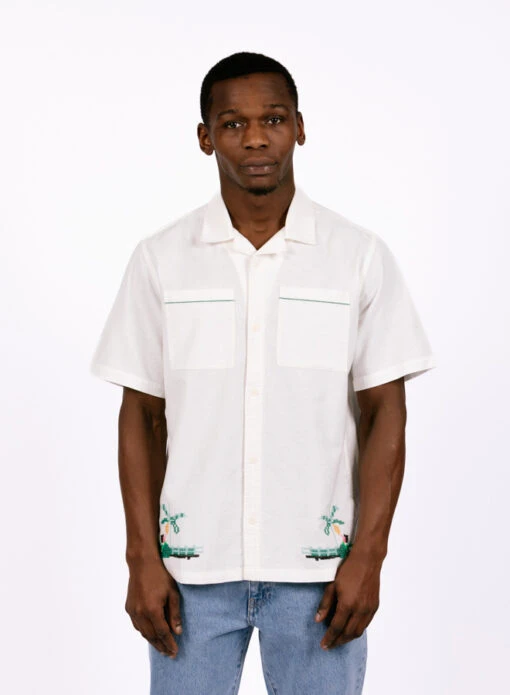 Wax London Newton Shirt Paradise Stitch Ecru - Image 2