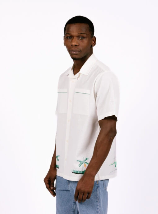 Wax London Newton Shirt Paradise Stitch Ecru - Image 4