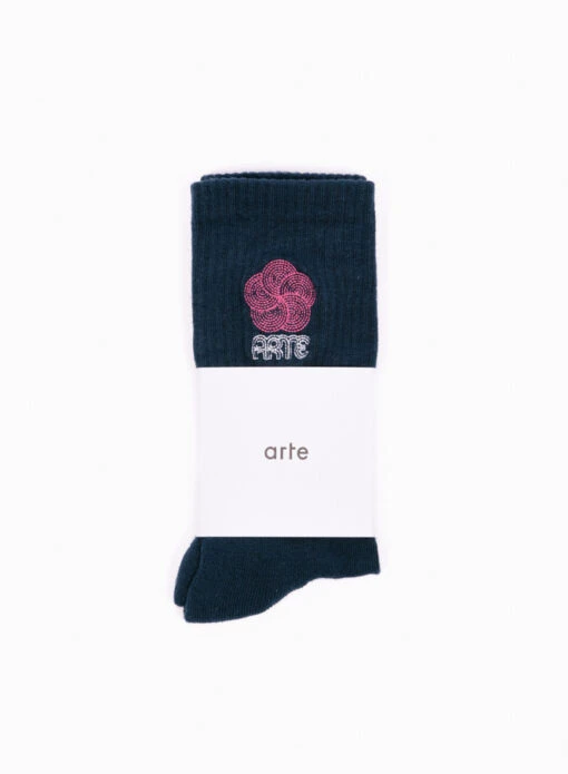 Arte Arte Circle Logo Socks Navy - Image 2