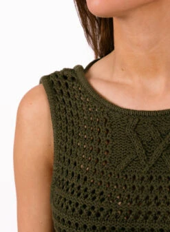 Daily Paper Izara Crochet Dress Army Green -Quality Fashion Clothing Store image 210