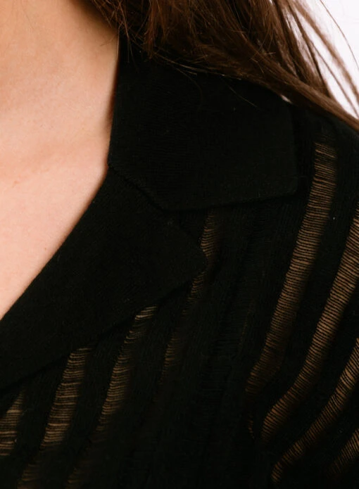 Olaf Hussein WMN Ladder Knit Shirt Black