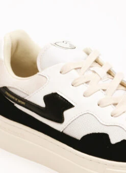 S.W.C. Stepney Workers Club Pearl S Strike Suede White Black -Quality Fashion Clothing Store image 2686