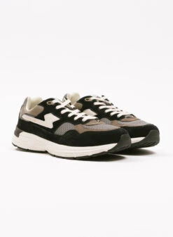 S.W.C. Stepney Workers Club Amiel S-Strike Suede Mix Black Grey