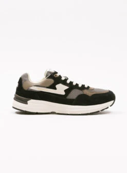 S.W.C. Stepney Workers Club Amiel S-Strike Suede Mix Black Grey -Quality Fashion Clothing Store image 2736