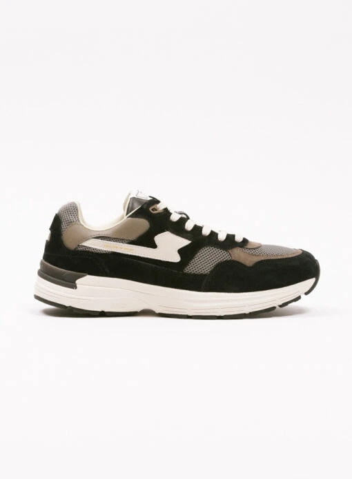 S.W.C. Stepney Workers Club Amiel S-Strike Suede Mix Black Grey - Image 3