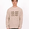 Olaf Hussein OLAF Drift Waffle Knit Crewneck Cement -Quality Fashion Clothing Store image 362