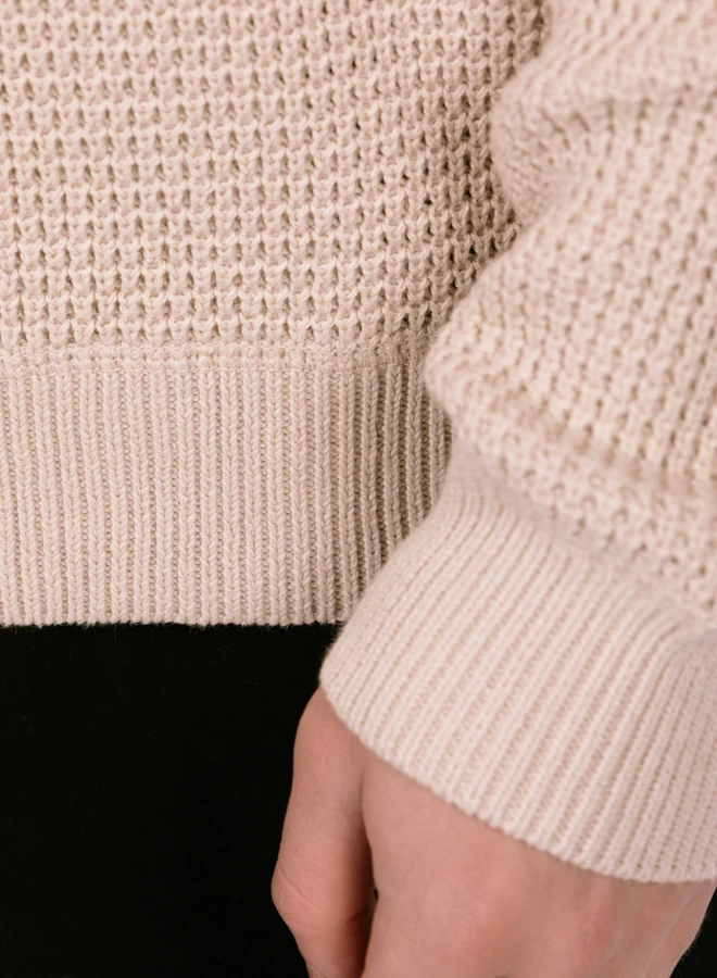 Olaf Hussein OLAF Drift Waffle Knit Crewneck Cement - Image 2