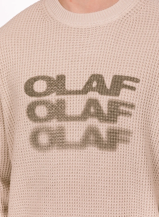Olaf Hussein OLAF Drift Waffle Knit Crewneck Cement - Image 3