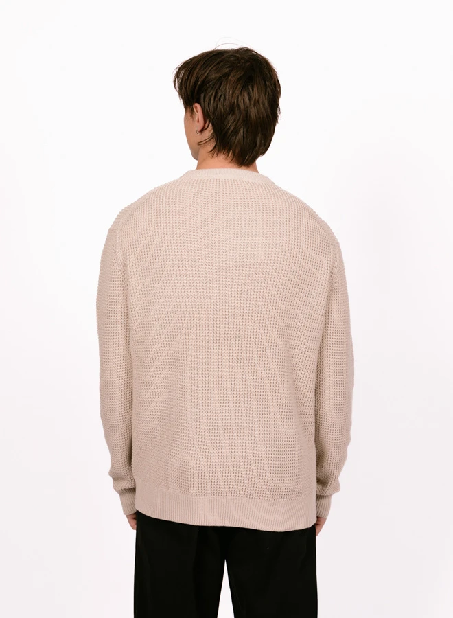 Olaf Hussein OLAF Drift Waffle Knit Crewneck Cement - Image 5