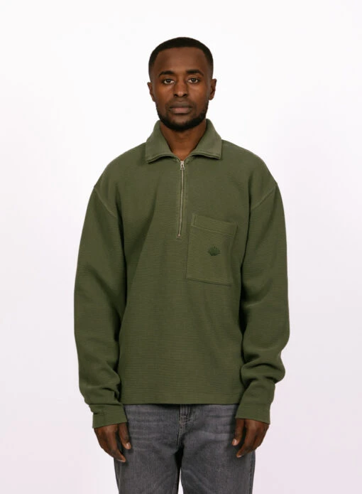 New Amsterdam Surf Association Tide Half Zip Forest Green - Image 5