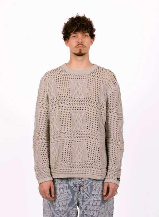 Daily Paper Moonstruck Grey Zuberi Crochet Longsleeve - Image 6