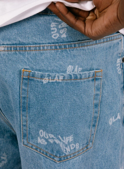Olaf Hussein Wavy AOP Denim Pants - Image 5