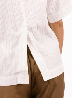 Olaf Hussein WMN Camp Shirt Optical White -Quality Fashion Clothing Store image 743