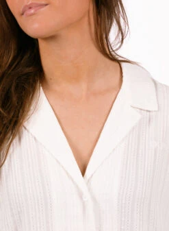Olaf Hussein WMN Camp Shirt Optical White -Quality Fashion Clothing Store image 744