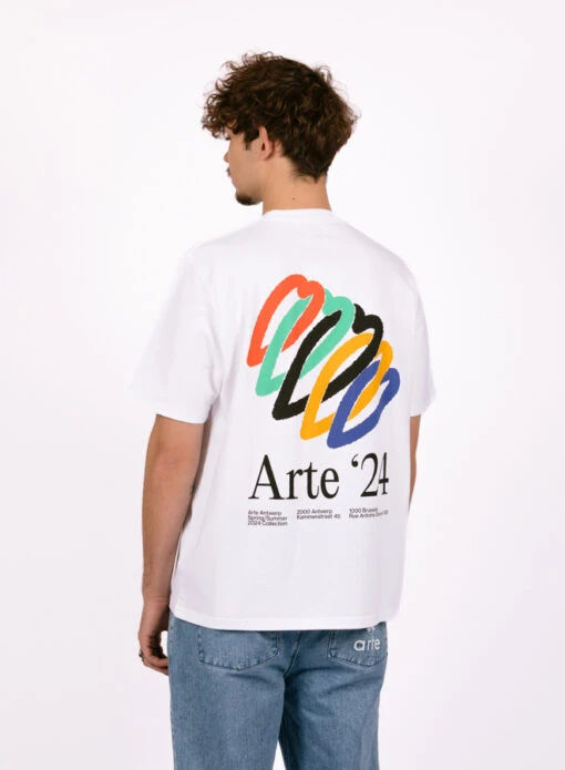 Arte Teo Back Hearts T-shirt White - Image 2