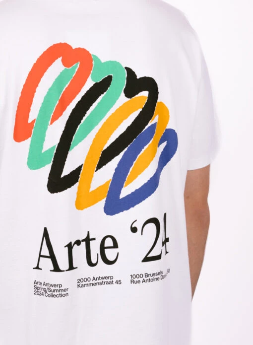 Arte Teo Back Hearts T-shirt White - Image 4