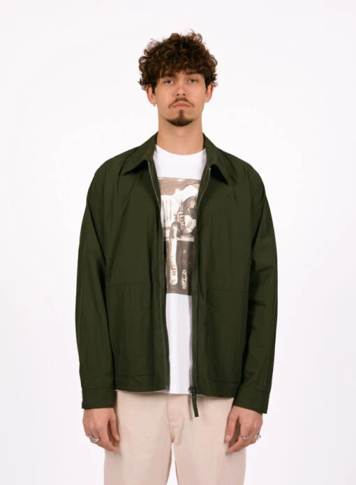 Olaf Hussein Crinkle Nylon Jacket Pewter - Image 4