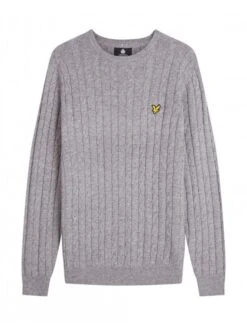 Lyle & Scott Cable Knit Jumper Mid Grey Marl Mid Grey Marl