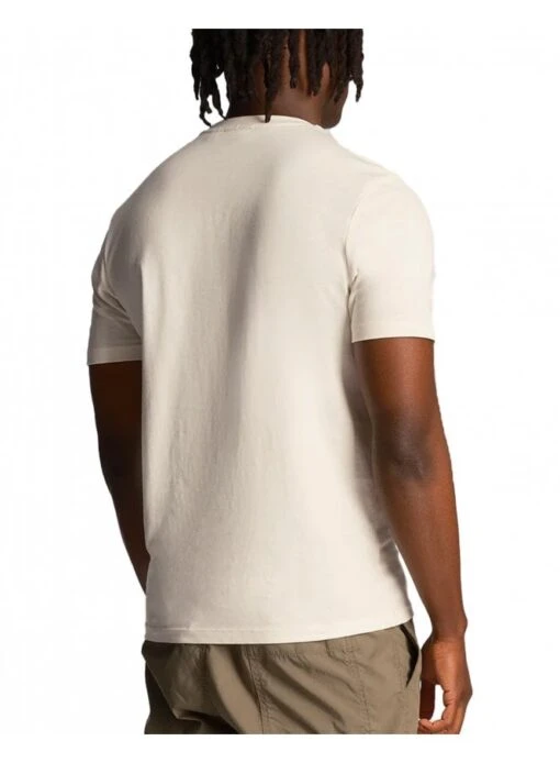 Lyle & Scott Club Emblem T Shirt Chalk Chalk - Image 2