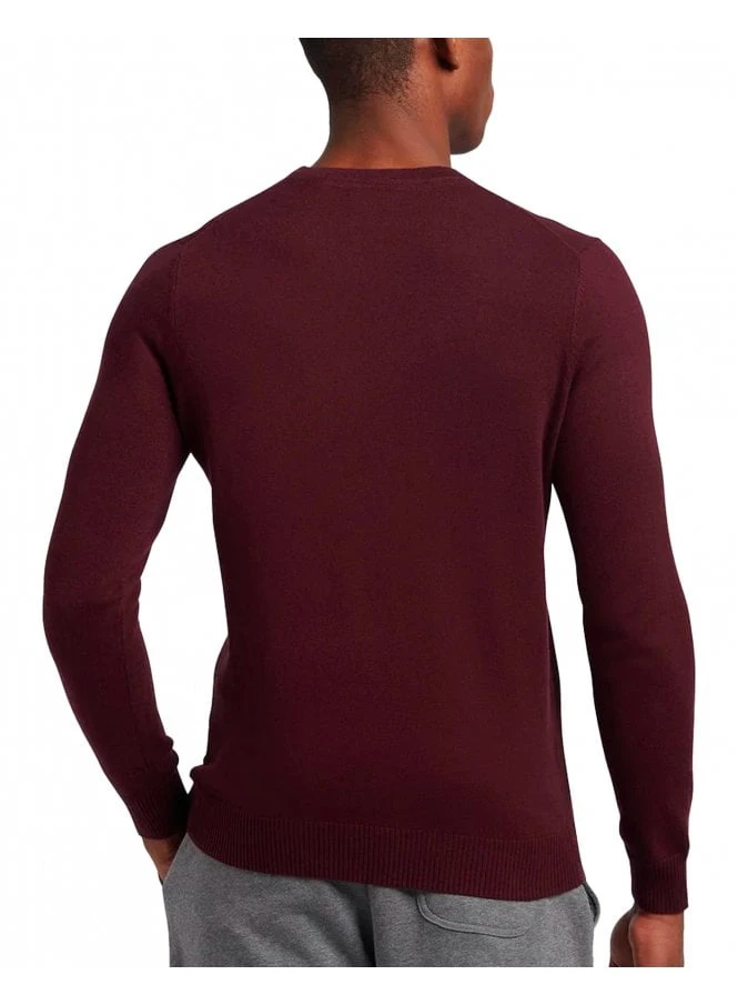 Lyle & Scott Cotton Merino Crew Neck Jumper Burgundy Burgundy - Image 4