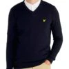 Lyle & Scott Cotton Merino V Neck Jumper Dark Navy Dark Navy -Quality Fashion Clothing Store lyle scott cotton merino v neck jumper dark navy p11829 15557 medium