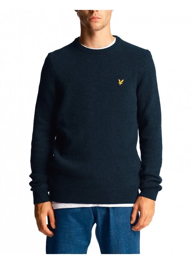 Lyle & Scott Crew Neck Lambswool Blend Jumper Dark Navy Marl Dark Navy Marl