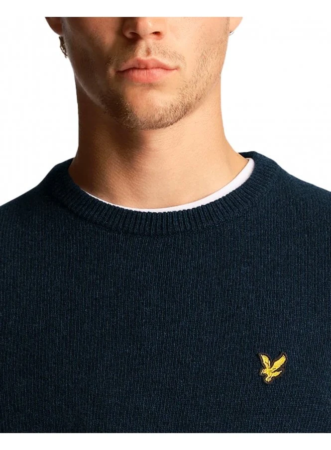 Lyle & Scott Crew Neck Lambswool Blend Jumper Dark Navy Marl Dark Navy Marl - Image 2