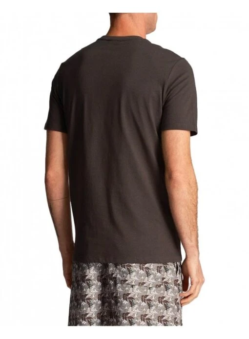 Lyle & Scott Floral Print Pocket T Shirt Gun Metal Gun Metal - Image 2