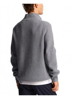 Lyle & Scott Ribbed Quarter Zip Jumper Mid Grey Marl Mid Grey Marl -Quality Fashion Clothing Store lyle scott ribbed quarter zip jumper mid grey marl p11820 15327 medium