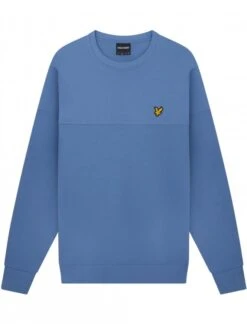 Lyle & Scott Textured Crew Neck Sweatshirt Pioneer Blue Pioneer Blue