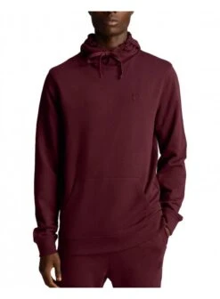 Lyle & Scott Tonal Eagle Pullover Hoodie Burgundy Burgundy