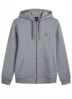 Lyle & Scott Zip Through Hoodie Mid Grey Mid Grey Marl -Quality Fashion Clothing Store lyle scott zip through hoodie mid grey p9890 10980 medium
