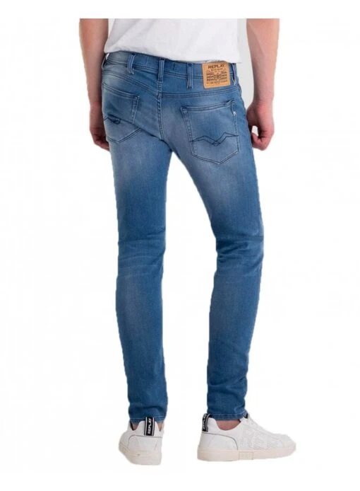 Replay Anbass Mens Powerstretch Jeans Mid Blue 009 009 - Image 2