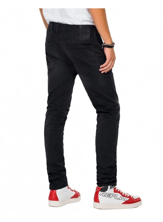 Replay Hyperflex Mens X-lite Black Stretch Jeans 098 098 - Image 5