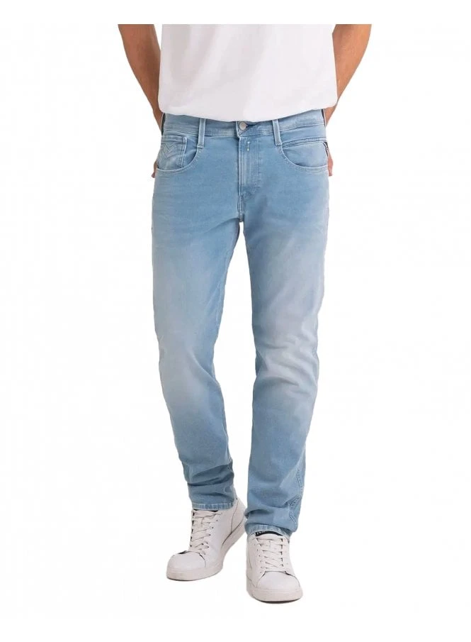 Replay Hyperflex Reused Anbass Slim Jean Washed Blue Blue