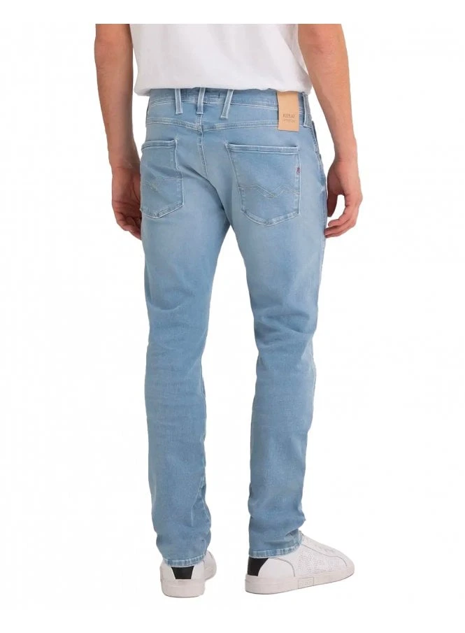 Replay Hyperflex Reused Anbass Slim Jean Washed Blue Blue - Image 2