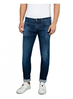 Replay Hyperflex Slim Fit Anbass Clouds Jean - Medium Blue Blue