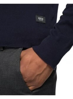 Replay Mens Cotton Crew Neck Jumper Dark Navy Dark Navy -Quality Fashion Clothing Store replay mens cotton crew neck jumper dark navy p10601 12210 medium