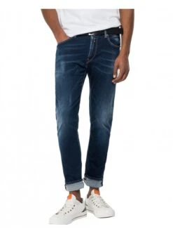 Replay Mens Hyperflex X-lite Re-Used Anbass Stretch Slim Fit Denim Medium Blue 007