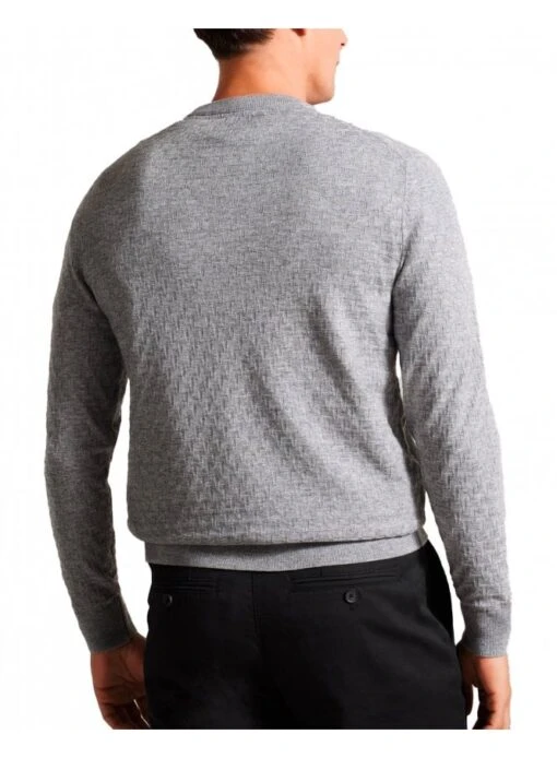 Ted Baker Loung Mens Long Sleeve Jumper Grey Marl Grey Marl - Image 4